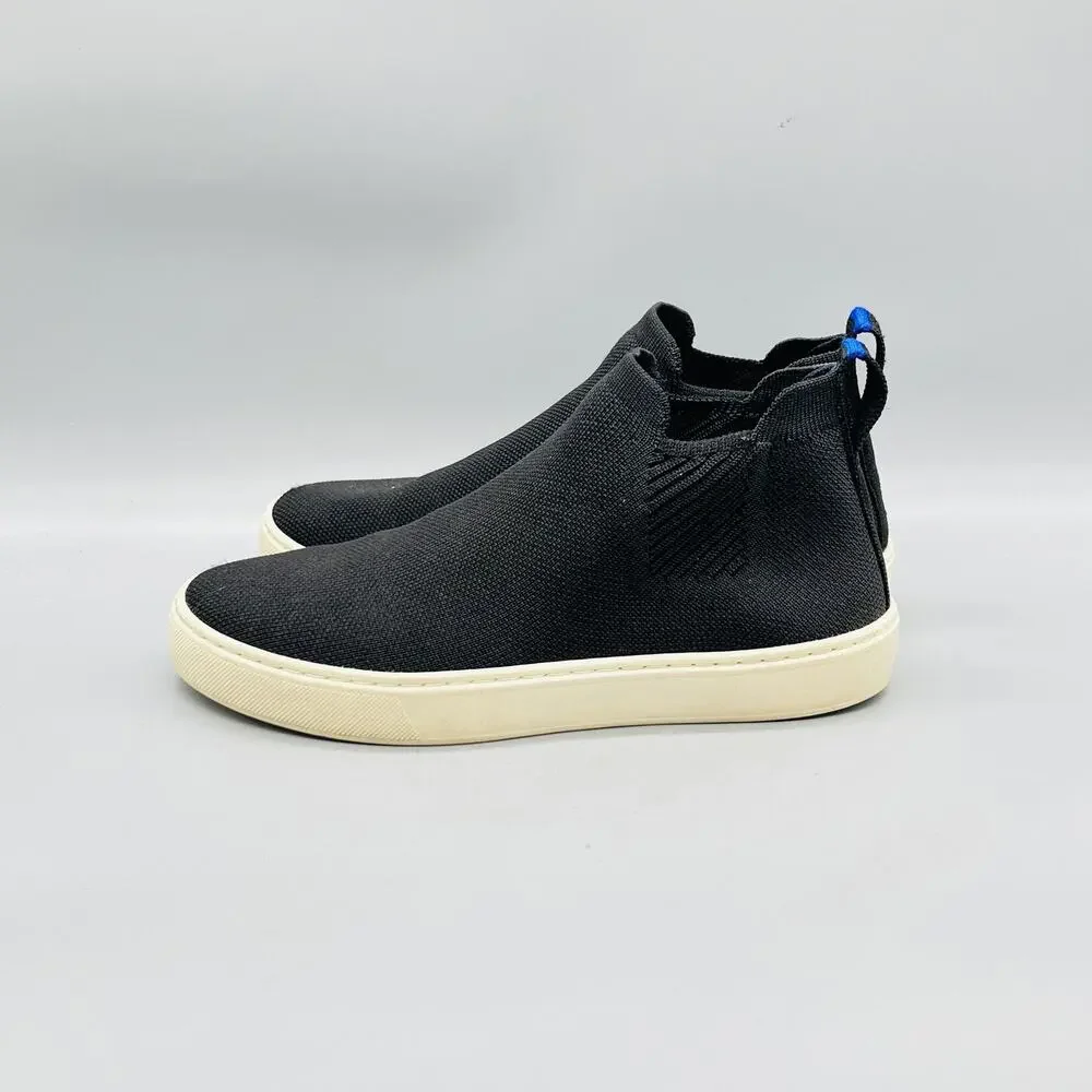 Rothy's Shoes Womens 6.5 Black Knit Slip On Mid Top Sneakers Comfort Casual